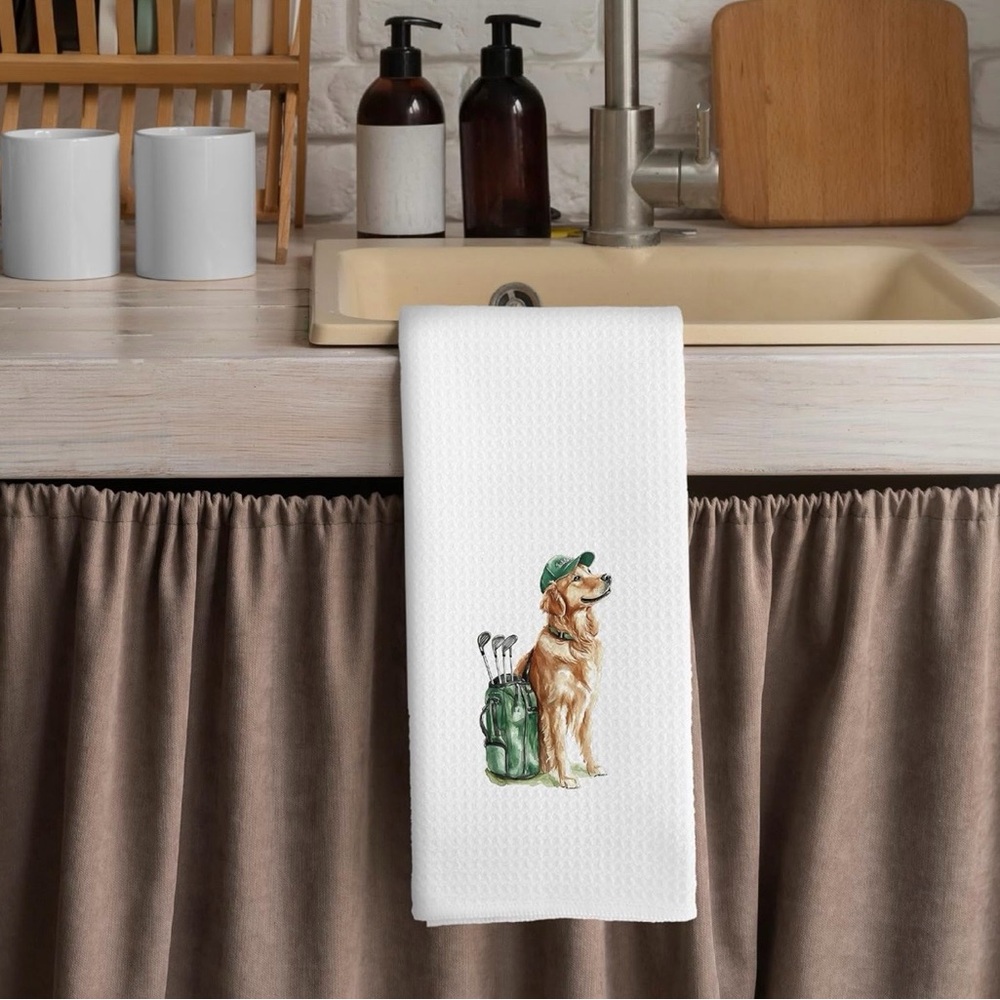 ✨NWT - Golden Retriever Golf Kitchen Towel✨